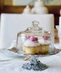 Arthur Court Fleur-De-Lis Plate With Glass Dome