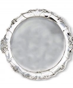 Arthur Court Fleur-De-Lis Plate With Glass Dome