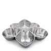 Arthur Court Chip & Dip Sets Fleur De Lis Serving Bowl 4 Compartment