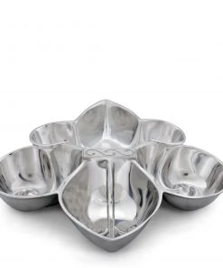 Arthur Court Chip & Dip Sets Fleur De Lis Serving Bowl 4 Compartment