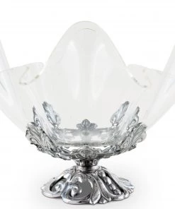 Arthur Court Fleur-De-Lis Stand Acrylic Bowl 11