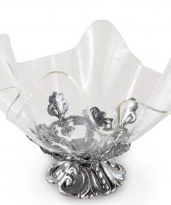 Arthur Court Fleur-De-Lis Stand Acrylic Bowl 11