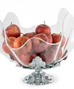 Arthur Court Fleur-De-Lis Stand Acrylic Bowl 11