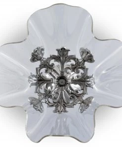 Arthur Court Fleur-De-Lis Stand Acrylic Bowl 11