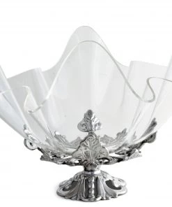 Arthur Court Fleur-De-Lis Stand Acrylic Bowl 14 Inch