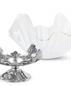 Arthur Court Fleur-De-Lis Stand Acrylic Bowl 14 Inch