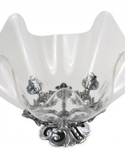 Arthur Court Fleur-De-Lis Stand Acrylic Bowl 14 Inch