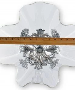 Arthur Court Fleur-De-Lis Stand Acrylic Bowl 14 Inch