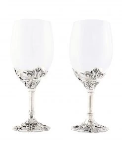Arthur Court Fleur-De-Lis Wine Glasses