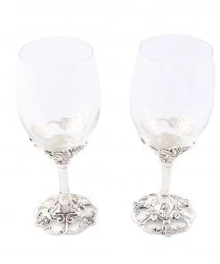 Arthur Court Fleur-De-Lis Wine Glasses