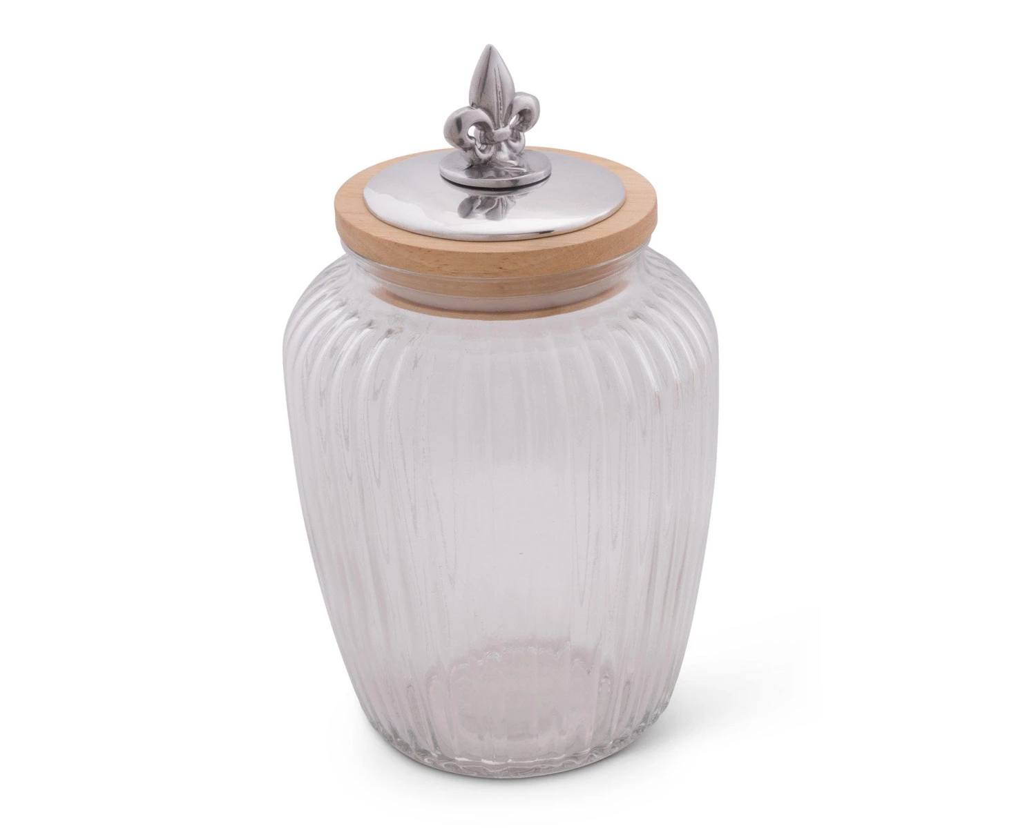 Arthur Court Fleur De Lis Glass Canister