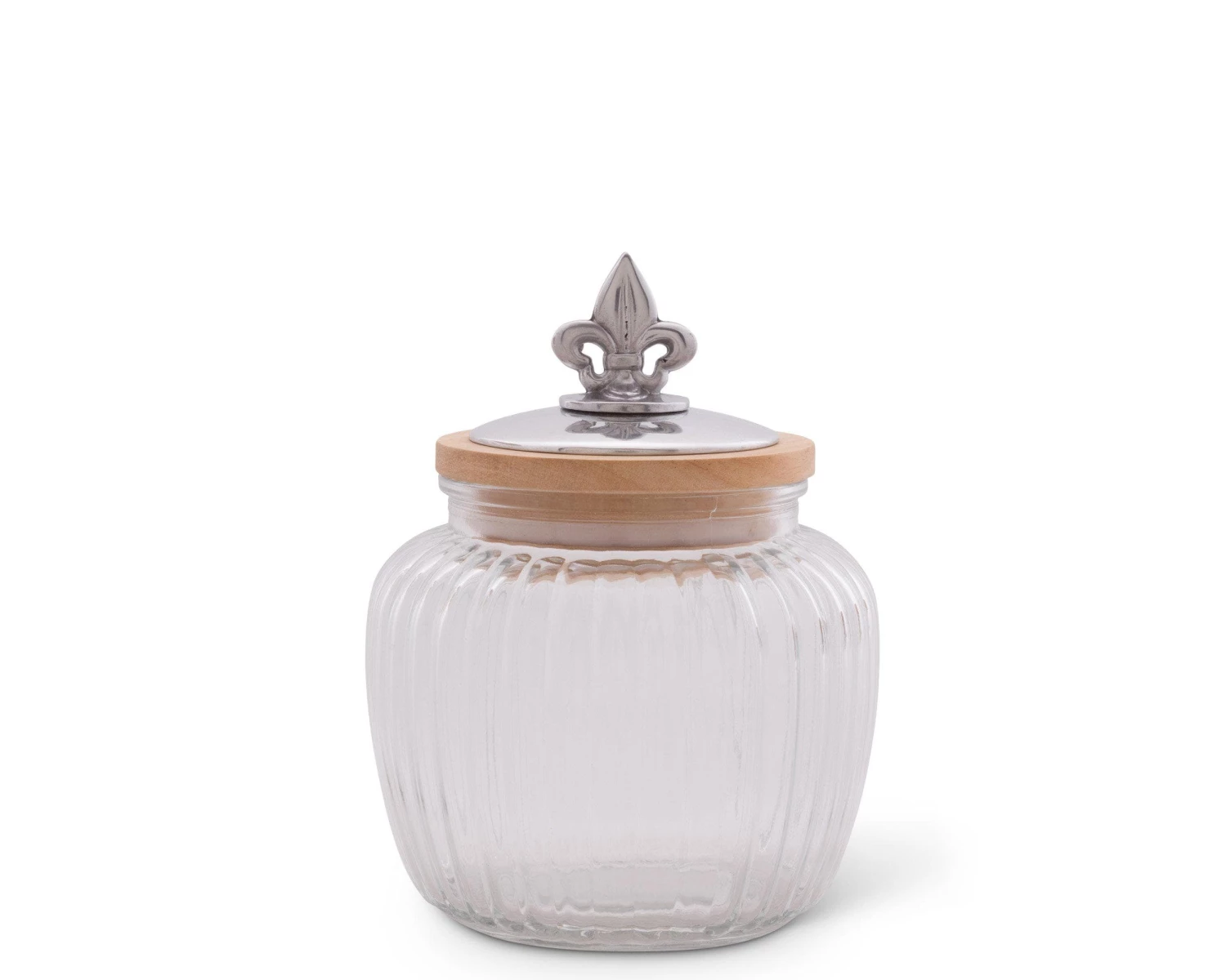 Arthur Court Fleur De Lis Glass Canister