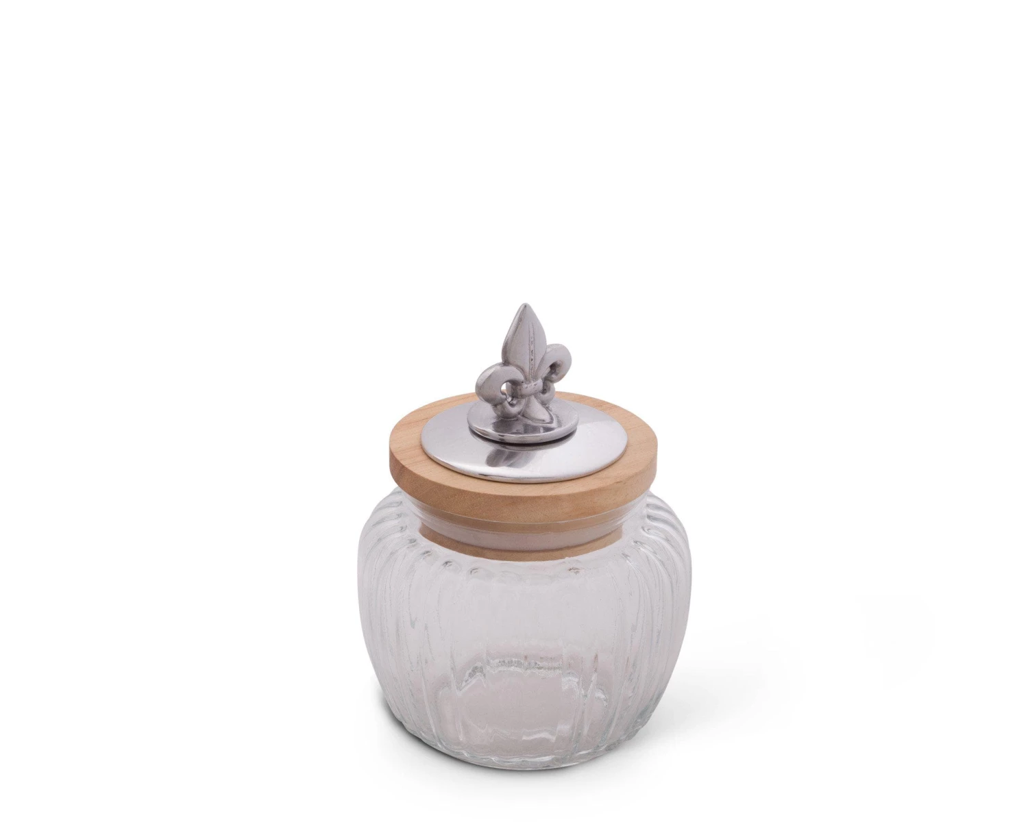 Arthur Court Fleur De Lis Glass Canister