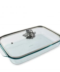 Arthur Court Acorn Lid With Pyrex 3 Quart Baking Dish Forest