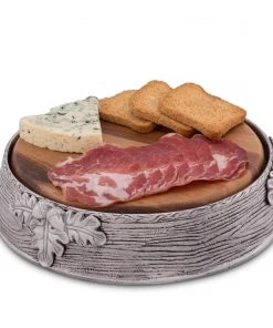 Arthur Court Acorn Oak Leaf Cheese Pedestal Forest