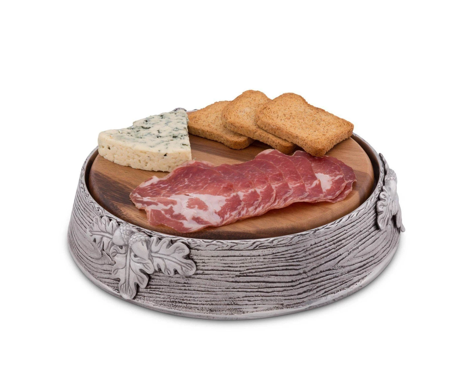 Arthur Court Acorn Oak Leaf Cheese Pedestal Forest