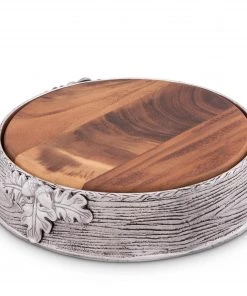 Arthur Court Acorn Oak Leaf Cheese Pedestal Forest