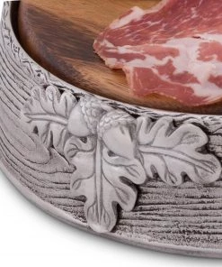 Arthur Court Acorn Oak Leaf Cheese Pedestal Forest