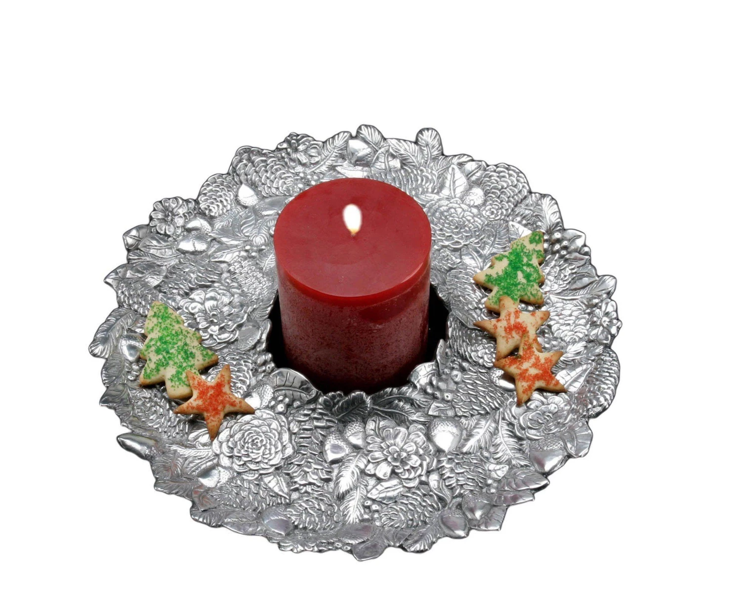 Arthur Court Pinecone Wreath Round Tray 14 Forest