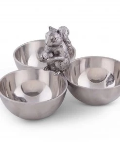 Arthur Court Forest Squirrel 3 Nut Bowl