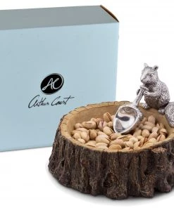 Arthur Court Standing Squirrel Nut Bowl Forest