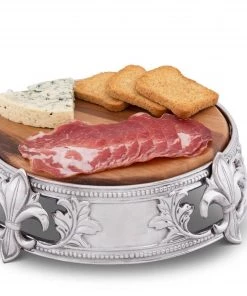 Arthur Court Fleur De Lis Cheese Pedestal Cheese Boards & Cheese Sets