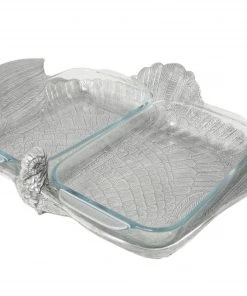 Arthur Court Game Birds 2Qt Double Base Turkey Casserole Holder