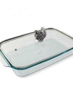 Arthur Court Game Birds Turkey Lid With Pyrex 3 Quart Baking Dish