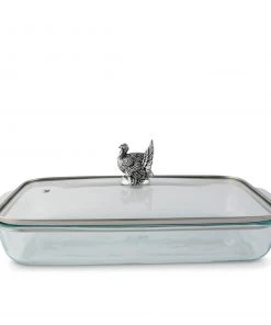 Arthur Court Game Birds Turkey Lid With Pyrex 3 Quart Baking Dish