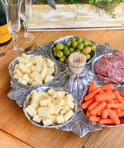 Arthur Court Chip & Dip Sets Artichoke 5 Section Snack Tray