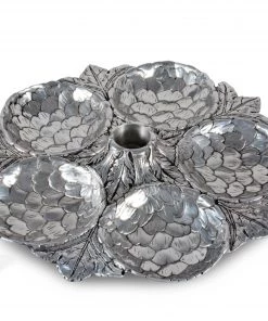 Arthur Court Chip & Dip Sets Artichoke 5 Section Snack Tray