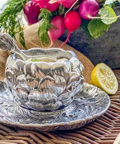 Arthur Court Artichoke Condiment Set 3 Piece