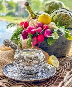 Arthur Court Artichoke Condiment Set 3 Piece