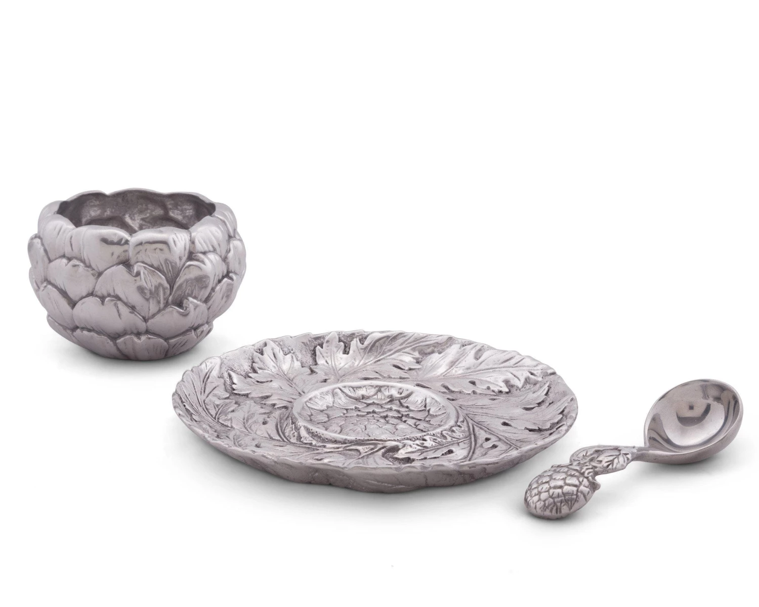 Arthur Court Artichoke Condiment Set 3 Piece