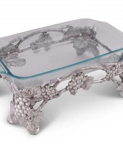 Arthur Court Elevated Grape Pyrex Holder 3qt Casserole Servers