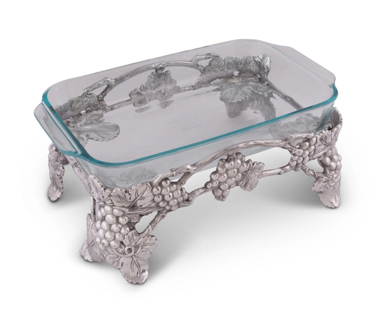 Arthur Court Elevated Grape Pyrex Holder 3qt Casserole Servers