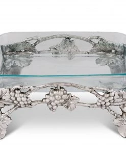 Arthur Court Elevated Grape Pyrex Holder 3qt Casserole Servers