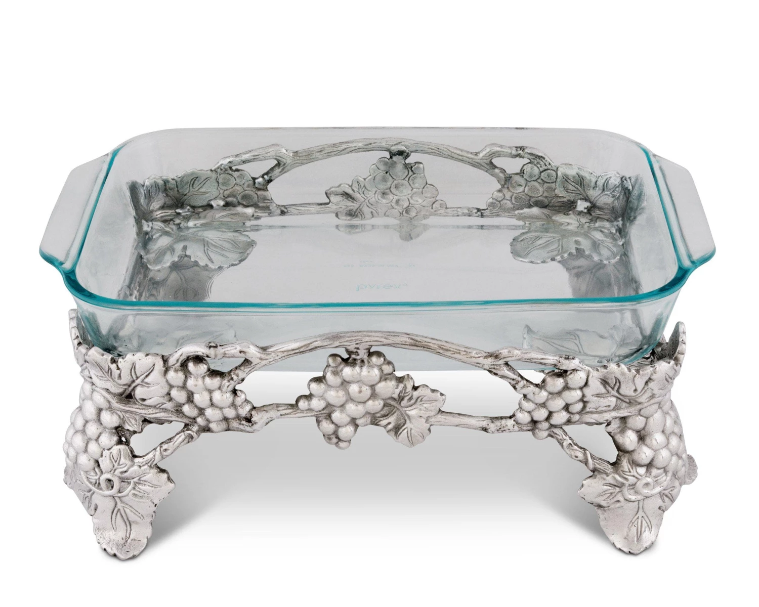 Arthur Court Elevated Grape Pyrex Holder 3qt Casserole Servers