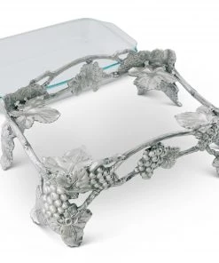 Arthur Court Elevated Grape Pyrex Holder 3qt Casserole Servers