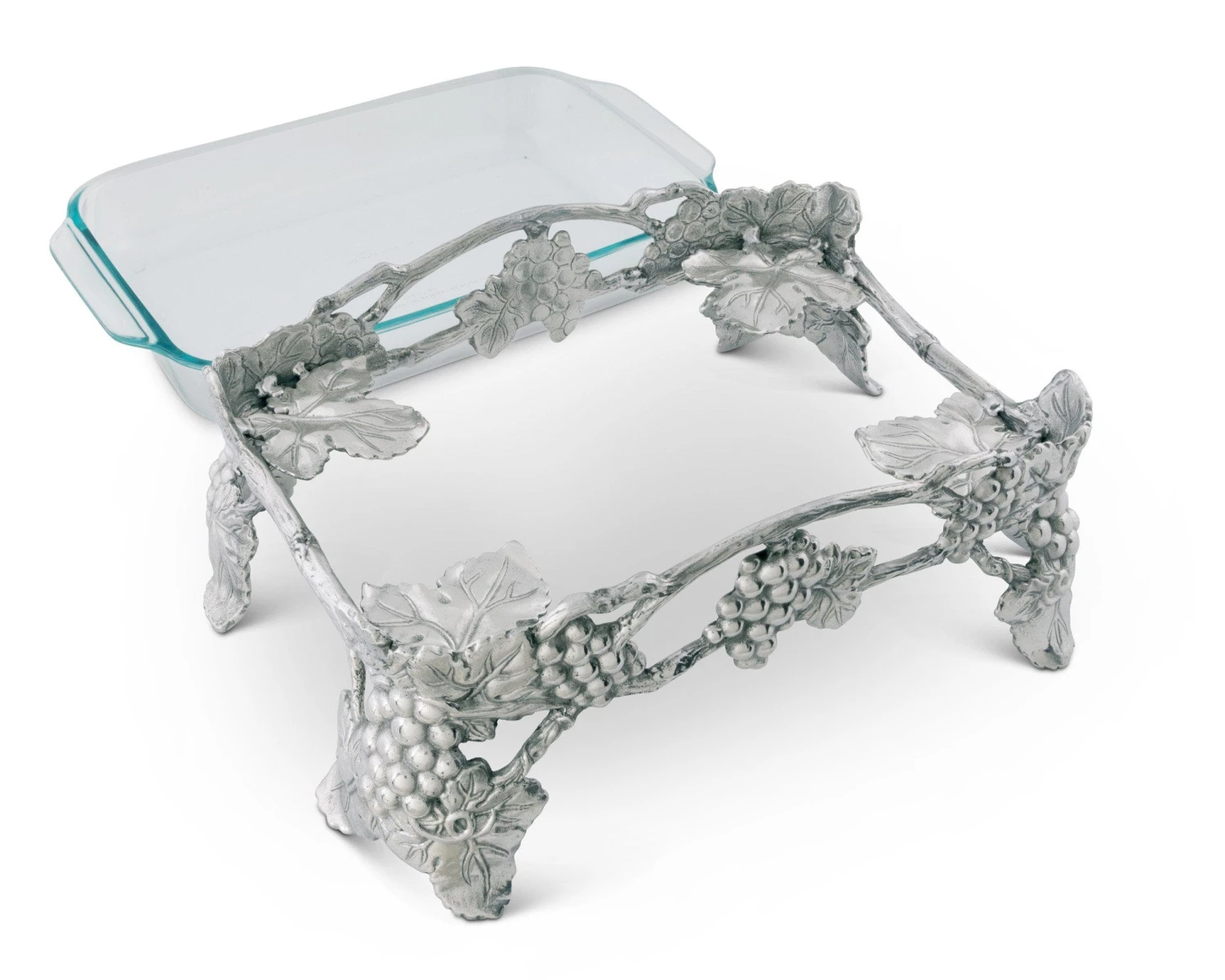 Arthur Court Elevated Grape Pyrex Holder 3qt Casserole Servers