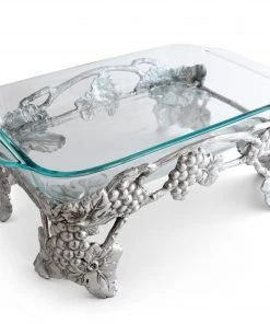 Arthur Court Elevated Grape Pyrex Holder 3qt Casserole Servers