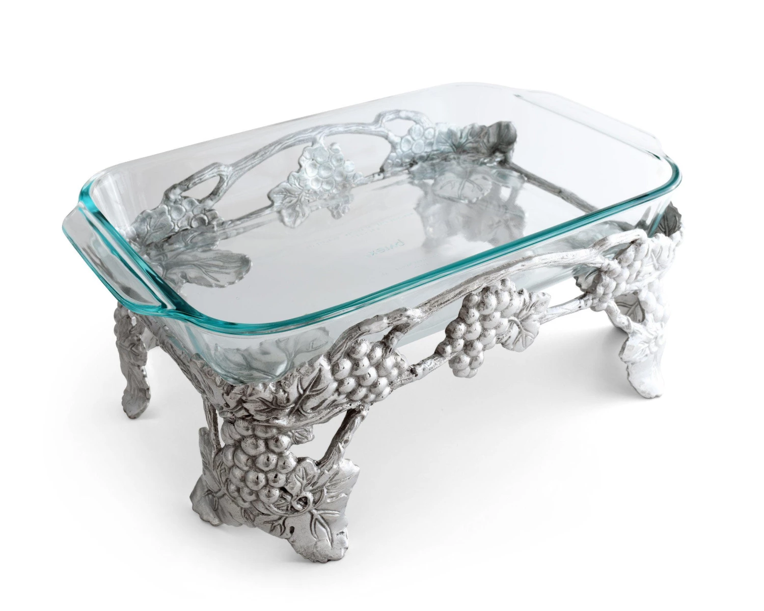 Arthur Court Elevated Grape Pyrex Holder 3qt Casserole Servers