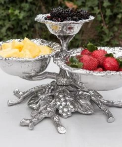 Arthur Court Grape 3-Tiered Bowl Serving Bowls