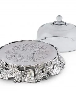 Arthur Court Grape Cake Stand Glass Dome Dessert Stands