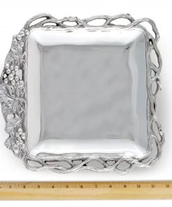 Arthur Court Grape Open Vine Square Tray 12