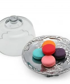 Arthur Court Dessert Stands Grape Plate With Glass Dome
