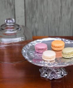 Arthur Court Dessert Stands Grape Plate With Glass Dome