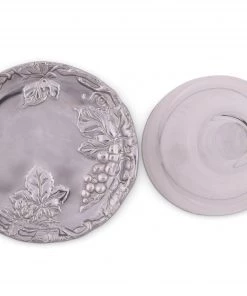 Arthur Court Dessert Stands Grape Plate With Glass Dome
