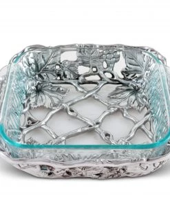 Arthur Court Casserole Servers Grape Square Pyrex Holder 2qt