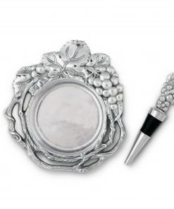 Arthur Court Coasters Grape Wine Coaster And Stopper Set